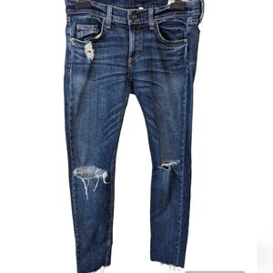 Rag and bone Mabel women's jeans in size 25.  Manufactured distressing raw hem